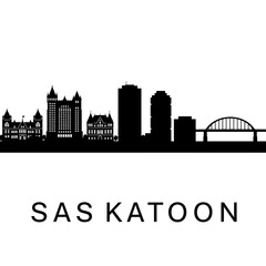 Obraz premium Saskatoon Skyline Silhouette - Vector Illustration