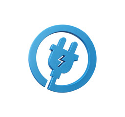 Obraz premium 3D electric plug icon with modern design, isolated on white background 