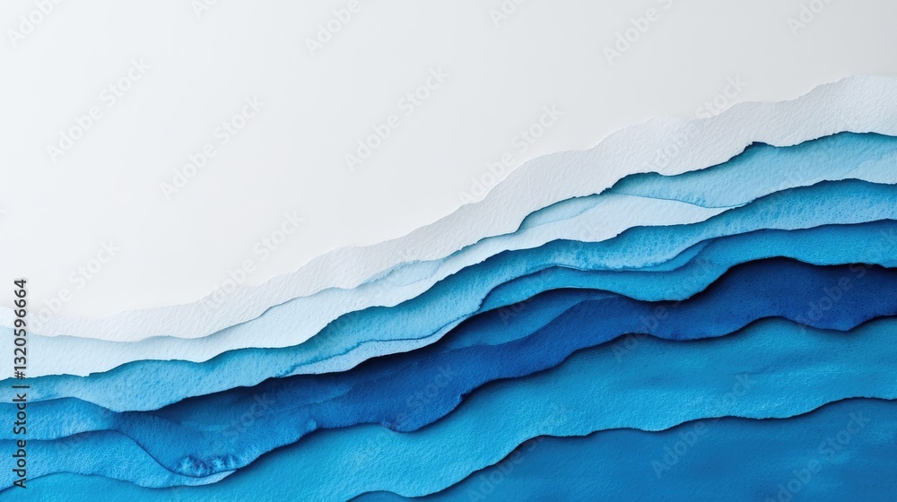 Poster minimalist graphic design abstract background idea. abstract blue waves created with layered waterco
