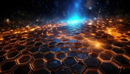 Dynamic Geometric Hexagonal Design with Luminous Effects