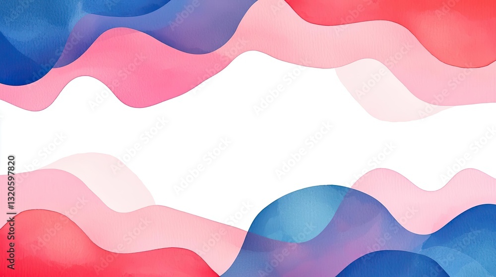 Aufkleber digital watercolor painting abstract background concept. colorful abstract waves create a vibrant an