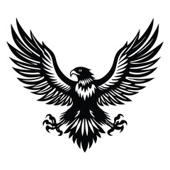 Soaring Eagle Icon Silhouette, High-Quality Editable and Printable Vector EPS File