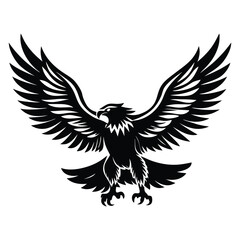 Fototapeta premium Soaring Eagle Icon Silhouette, High-Quality Editable and Printable Vector EPS File