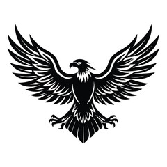 Soaring Eagle Icon Silhouette, High-Quality Editable and Printable Vector EPS File