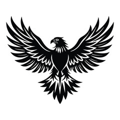 Soaring Eagle Icon Silhouette, High-Quality Editable and Printable Vector EPS File