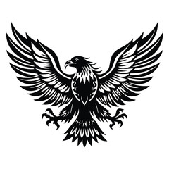 Fototapeta premium Soaring Eagle Icon Silhouette, High-Quality Editable and Printable Vector EPS File