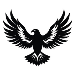 Majestic Eagle Silhouette Vector Illustration, Bold and Patriotic Design on a White Background