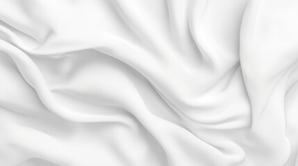 Obraz premium White Fabric Draped Soft Waves Elegant Texture Background