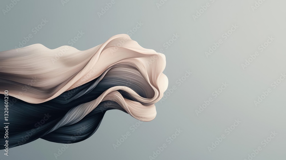 Poster ink illustration abstract background idea. abstract flowing fabric design in soft colors, creating a