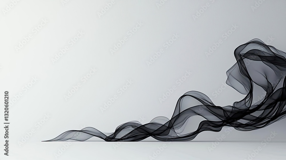 Aufkleber ink illustration abstract background idea. abstract black smoke wave illustration creating a gentle 