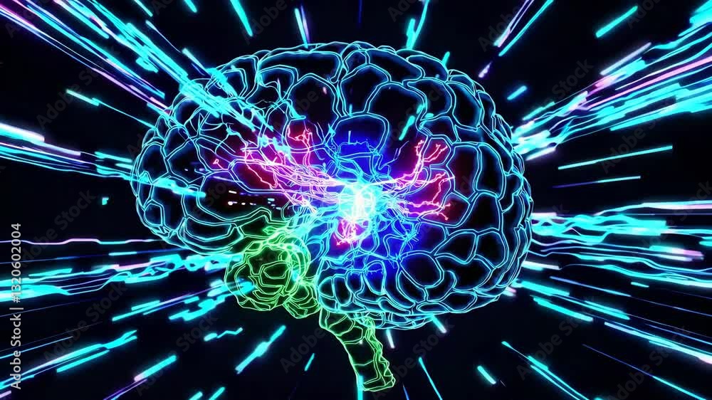 Poster dynamic neural network visualization: brain's electric impulse journey