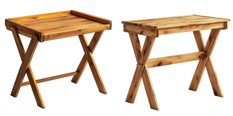 Wooden Folding Tables with Natural Finish for Indoor and Outdoor Use