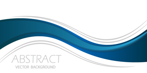 Blue curve line vector background overlap layer paper on white space for text and message design
