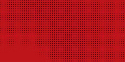 Dots halftone red color pattern gradient texture with technology digital background. Dots pop art comics with nature graphic modern