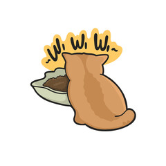 Wi Wi Wi Cat Meme Sticker PNG T-shirt Cute Illustration