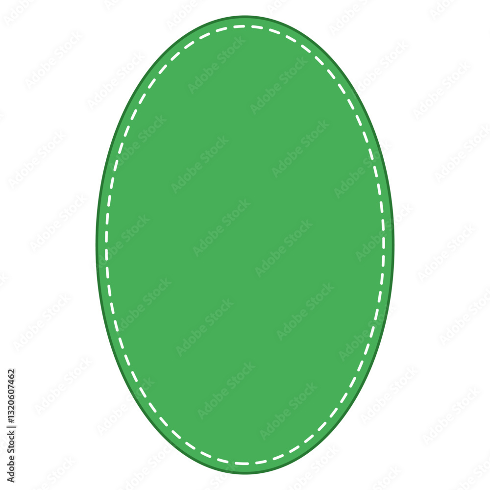 Poster emerald oval with dashed border, green oval shape border