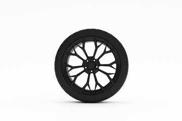 Car wheel rim presenting modern aluminium design