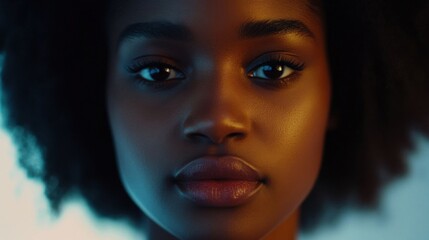 Closeup of an Afro-Caribbean woman.
