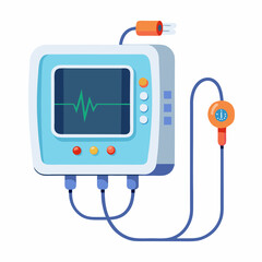 ecg machine with attached electrode cables
