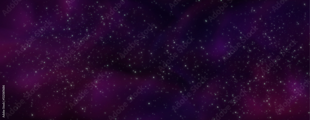 Aufkleber outer space background with purple nebula and dense field of stars. white sparkle patterns on cosmic