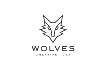 Creative Simple Wolf Concept Logo and Icon Design Template