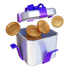 Cashback concept, get rewards, Earn Point and refund from online shopping, Loyalty program, coins with arrows, digital payment with money back. 3D rendering