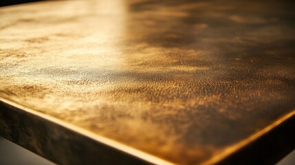 Closeup of antique brass tabletop.