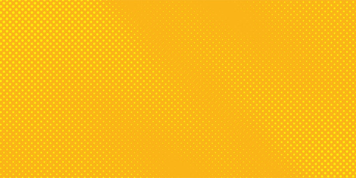 ellow halftone pattern. Retro comic gradient background. Bright orange pixelated dotted texture