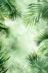 Translucent Palm Leaves – Minimalist Tropical Design with Soft Green Hues 