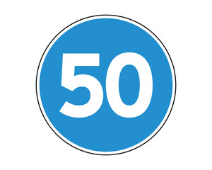 Obraz premium Minimum Speed Limit Road Sign - Traffic Regulation Symbol - High Quality Vectorial Graphic