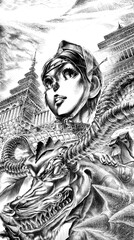 an magician's boy and a dragon partner