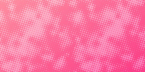 Pink orange polka dots gradient halftone background. Pop art cartoon dot texture with comic graphic design, modern dot halftone