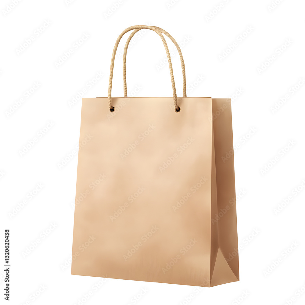 Poster stylish and minimalist kraft paper shopping bag with a natural earthy tone smooth surface and sturdy
