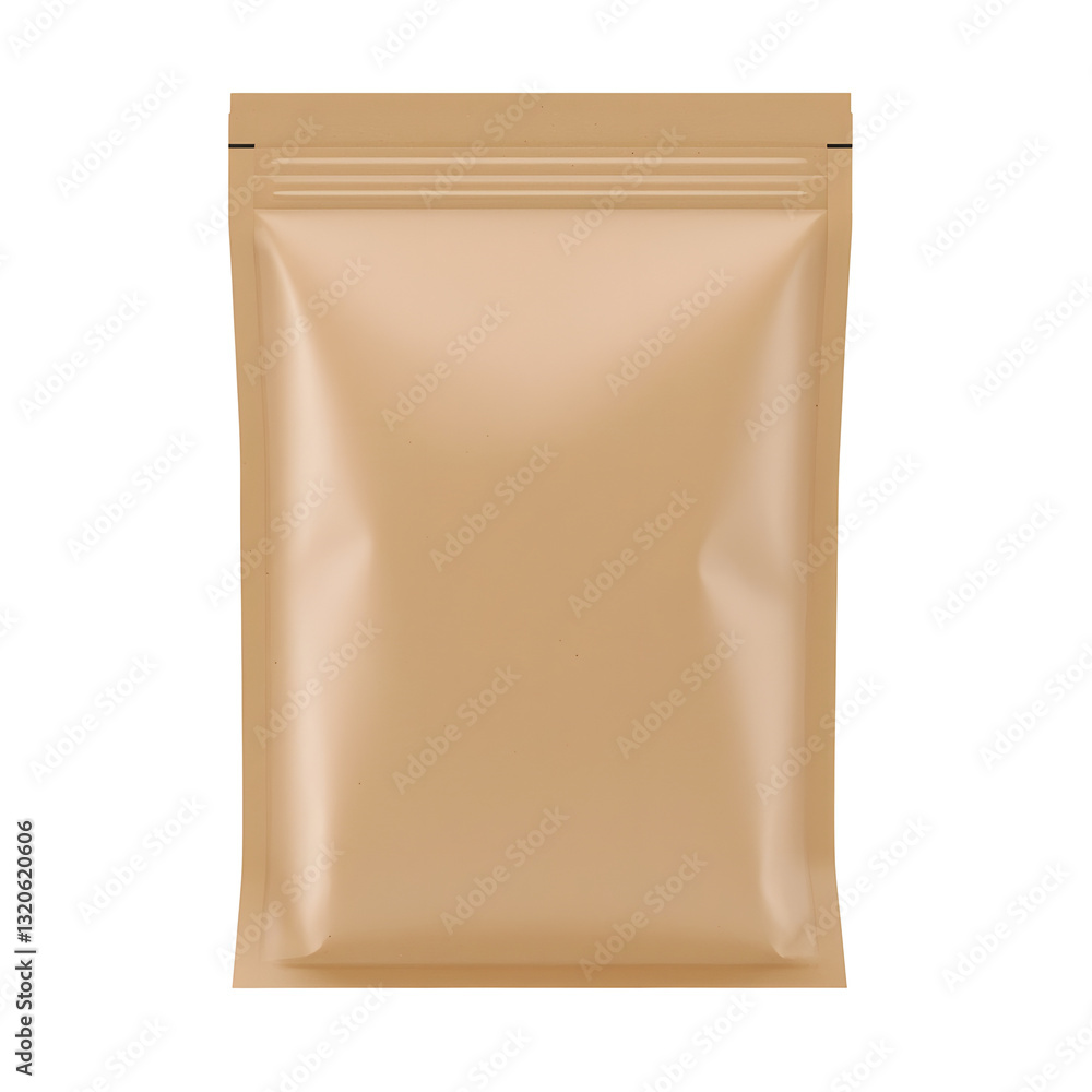 Aufkleber a fun and modern brown paper bag 3d icon in a cartoon plastic style rendered with smooth shading and