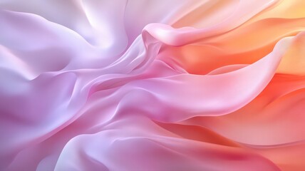 Obraz premium Abstract Flowing Fabric in Pastel Pink and Orange