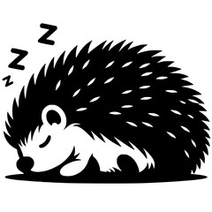 Silhouette of a sleeping hedgehog © Breck