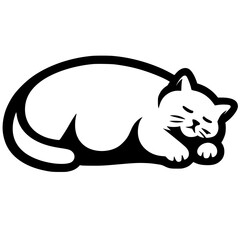 Silhouette of a sleeping cat