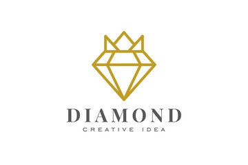 Naklejka premium Creative Diamond Concept Logo Design Template