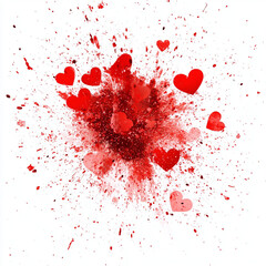 Romantic red hearts background design for valentine&rsquo;s day, Generative AI