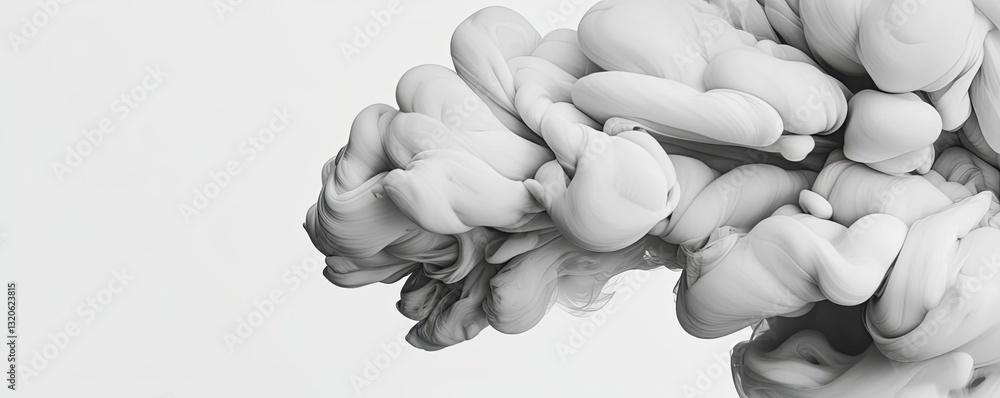 Aufkleber ink illustration abstract background idea. stylized ink cloud swirl in monochrome with soft textures