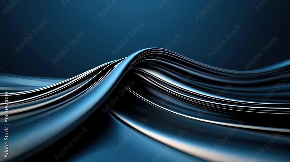 Poster seascape abstract background concept. abstract flowing curves in blue tones create an elegant and mo