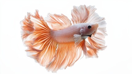 Fototapeta premium Striking smoky betta fish isolated on a white background showcasing its unique coloration and graceful movement