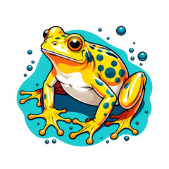 Vibrant Tree Frog – Colorful Tropical Wildlife Illustration