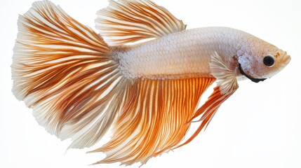 Fototapeta premium Striking visual of a fish tail displayed in isolation on a clean white background highlighting its unique patterns