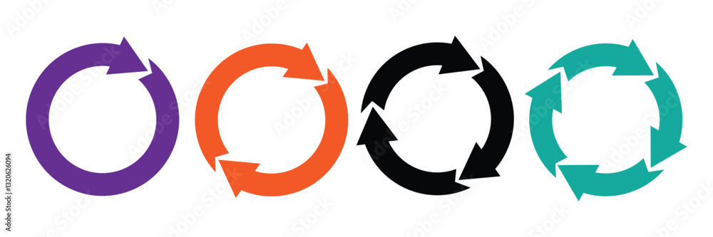 Poster arrow set icon. set of circle arrow vector silhouette symbol web design. simple colourful arrows ico