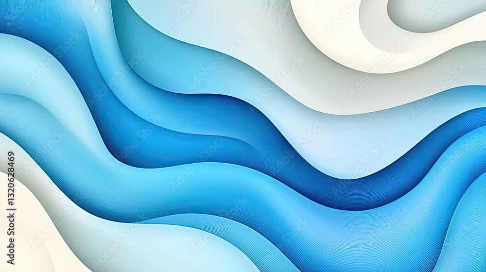 Aufkleber waterscape abstract background concept. stylized waves in gradient blue tones with smooth, flowing s