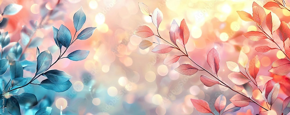 Aufkleber vibrant color art abstract background idea. colorful leaves create a vibrant, artistic backdrop with