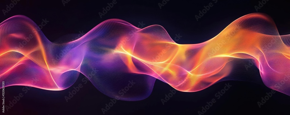 Poster vibrant color art abstract background idea. colorful abstract waves of light forming a stunning visu