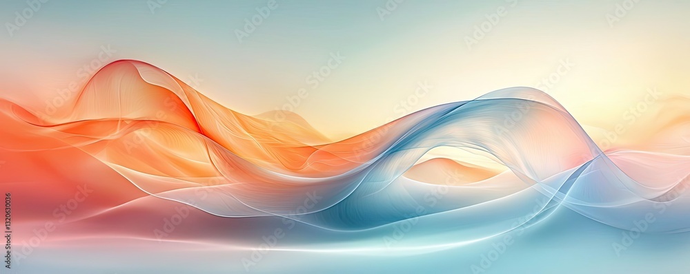 Poster pastel color illustration abstract background concept. beautiful abstract waves in vibrant colors cr