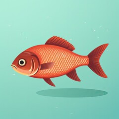 Fototapeta premium Vintage Inspired Mid-Century Modern Fish with Retro Aesthetic